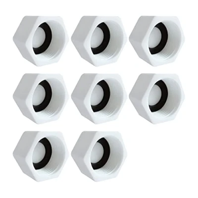 Imagen de HLIWS 8 Piezas 1 inch BSP Tapón con bridas hexagonales hembra,accesorios de enchufe hembra,con junta(Rosca hembra)