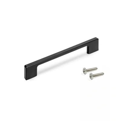 Imagen de EMUCA Lote de 5 tiradores para mueble, L160mm, intereje 128mm, Zamak, Pintado negro