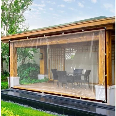 Imagen de QOFLY Lona Impermeable Transparente con Ojales, 1x2m para Tienda de campaña Exteriores, tejado Plantas invernales, imperm