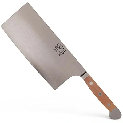 Imagen de Güde Solingen cuchillo de cocinero chino forjado, 18 cm, madera peral, ALPHA BIRNE cocina, doble virola, Hecho a mano en Alemania