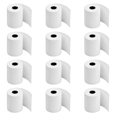 Imagen de Wisebom Rollos Térmicos 12 de Papel Termico para Caja Registradora 57mm x 50mm 19m Impresora Térmica Térmico Tickets