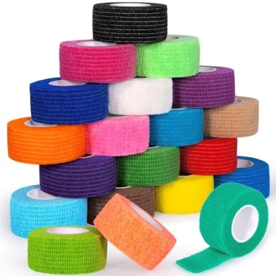 Imagen de JEDWKFA 20 Rollos Venda Cohesiva, Vendas Autoadhesivas, 2.5cm x 4.5m, Elastica Adhesiva, Tape Vendaje Deportivo, Esparadrapo Dedos, para Muñecas, Rodillas