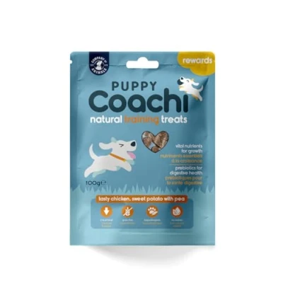 Imagen de Coachi Recompensas Naturales para el Adiestramiento de Cachorros Sin Cereales e Hipoalergénicas. Blandas y Fáciles Romper. Snack pequeño Ideal (Pollo, 100g)
