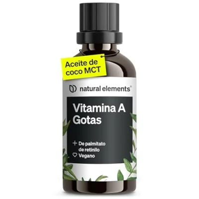 Imagen de vitamina A en Gotas 50 ml (1.700 gotas) auténtica (palmitato de retinilo) disuelta aceite coco MCT vegana, alta dosificación, biodisponibilidad
