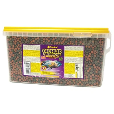 Imagen de Cichlid Omnivore Medium Pellet 5L / 1,8kg Alimento para Peces cíclidos omnívoros Grandes y medianos