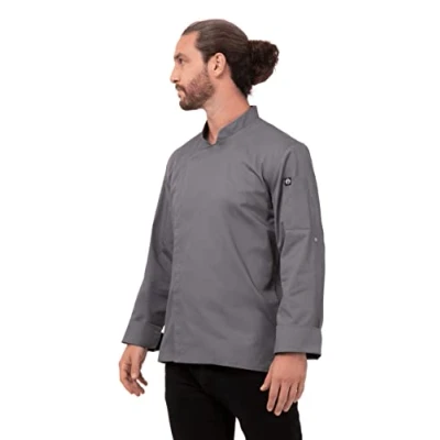 Imagen de Chef Works Lansing Coat Chefs Chaquetas, Gris, XL para Hombre