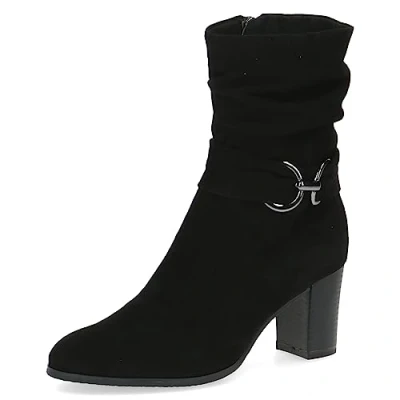 Imagen de CAPRICE 9 25328 41, Botines de tacón con cordones para Mujer, Negro (Black Suede), 36 EU