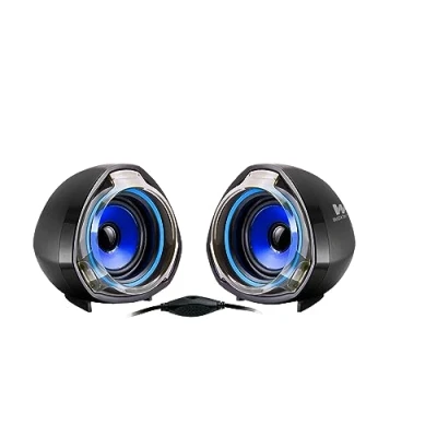 Imagen de Woxter SO26 055 Big Bass 70 Altavoces para PC (Mando de Control Volumen, 15 W Potencia, Conexiones 3.5 mm, USB, óptimo PC/Smartphones/Videoconsolas) color Negro/Azul