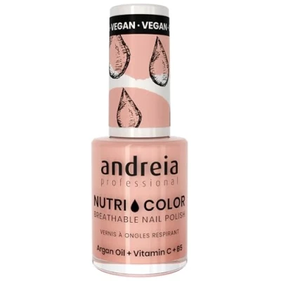Imagen de Andreia Professional NutriColor Esmalte de Uñas Vegano con Nutrientes 100% Natural Laca Transpirable y Amigable Color NC11 Pink 10,5ml