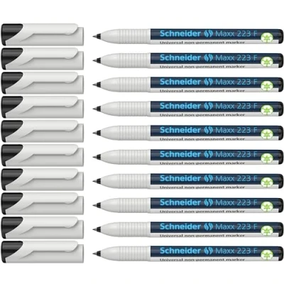 Imagen de Schneider Maxx 223 Marcador universal (10 unidades, sin permanente, 0,7 mm), color negro