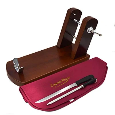 Imagen de FERRETERIA LEPANTO JAMONERO Rioja Nogal + Cuchillo CHAIRA Cubre JAMÓN LepantoHouse