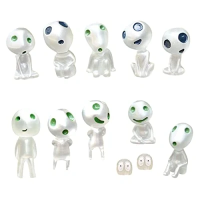 Imagen de 10 Elfos de Árboles Luminosos, con 2 Polvo Accesorios Jardín Fantasmas Estatuas en Miniatura, Mini Decoración Jardín, para Plantas Macetas.