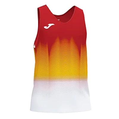 Imagen de Joma Elite VII Camiseta Running sin Mangas, Niños, Rojo Blanco Amarillo, 2XS