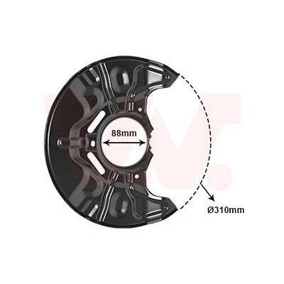 Imagen de VAN WEZEL 5307371 Chapa Protectora de Disco Freno Eje delantero, izquierda