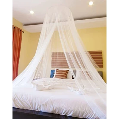 Imagen de QWORK mosquitera de cúpula Blanca, Canopy Mosquitera, Cama, para Uso en Interiores/Exteriores