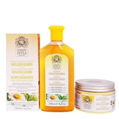 Imagen de Camomila Intea Tratamiento aclarador para el cabello con Reflejos Rubios Loción Aclarante 100 ML + Champú 250 Mascarilla