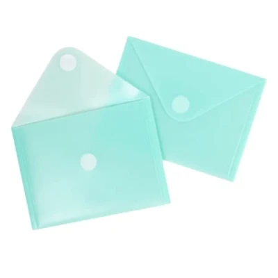 Imagen de Craftelier Pack de 5 Sobres Clasificadores Plástico para Organizar Troqueles y Materiales Scrapbooking Manualidades Dimensiones 17,5 x 13 cm (6,9&quot; 5,12&quot;) Color Turquesa Transparente