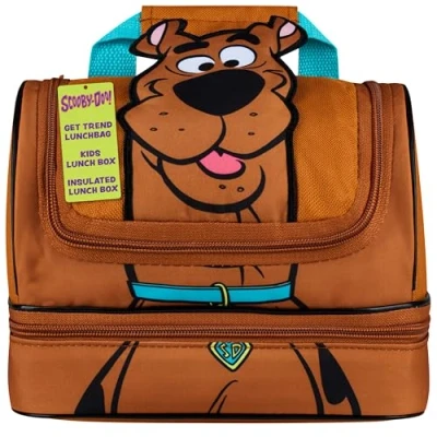 Imagen de Get Trend Scooby Doo Bolsa Termica Porta Alimentos Infantil Almuerzo con Compartimentos Nevera Bolso para Escuela Picnic Viajar (Marrón Doo)