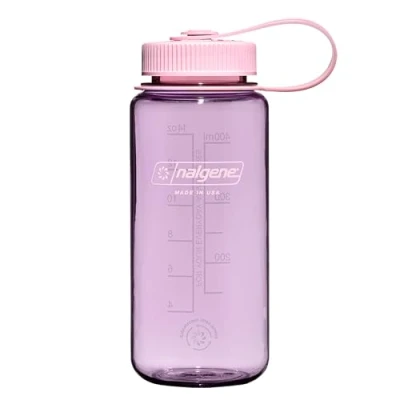 Imagen de Nalgene Sustain Tritan Botella de agua sin BPA hecha con material derivado del 50% residuos plásticos, 16 onzas, boca ancha, flor cerezo