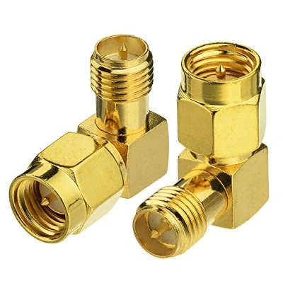Imagen de Eightwood SMA Angle RP Adaptador Hembra a WiFi Macho 2 Piezas para Tarjeta Tarjetas PCI Router inalámbrico Bluetooth ZigBee