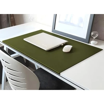 Imagen de alfombrilla de ratón con protector bordes, piel sintética, para oficina, hogar, borde fijación, suave juegos, color verde 80x50cm