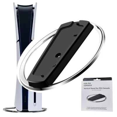 Imagen de Soporte Vertical para PS5 Slim Console, PS 5 (Modèle Slim), Silm Console Disc y Digital Edition Stands, ofrece estabilidad disipación de calor, color: Noire,