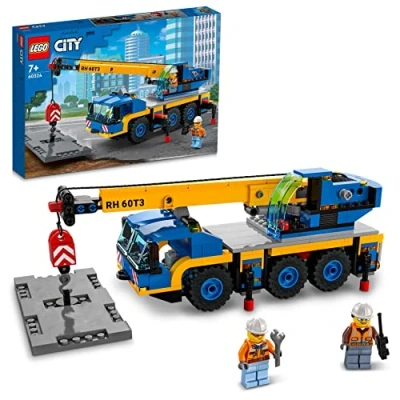 Imagen de LEGO 60324 City Grúa Móvil de Juguete con 2 Mini Figuras Trabajadores, Vehículo 6 Ruedas, para Niños