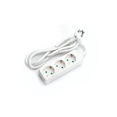 Imagen de Regleta Blanca de 3 Tomas schuko sin Interruptor, 1.5m H05VV F 3G1.5m㎡, Base