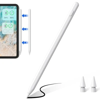 Imagen de Lápiz para Pantalla Táctil, iPad 2018 a 2024, Stylus de Rechazo Palma Lápiz, con 3 Puntas, Lapiz Táctil Función Detección Inclinación
