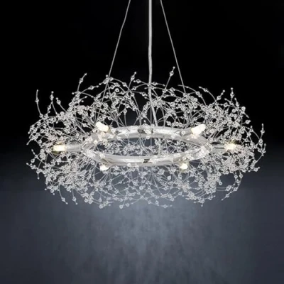 Imagen de EFPD araña de cristal plata fuegos artificiales, moderna lámpara comedor, dormitorio comedor sala estar entrada armario baño cocina isla redonda