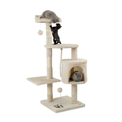 Imagen de lionto Árbol rascador para Gatos Altura 112 cm, Beige