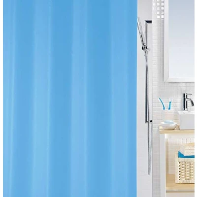 Imagen de Spirella 180 x 200, Azul colección Bio, Cortina de Ducha Textil, 100% Polyester, PEVA