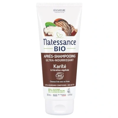 Imagen de Natessance Acondicionador ultranutritivo Karité Bio &amp; Queratina vegetal Certificado Cosmos Organic Tubo 100% 200 ml