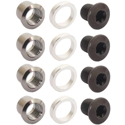 Imagen de CYCLING_EQUIPMENT Tornillo Fijación Plato (4Uds) FC M8100, Adultos Unisex, Gris (Gris), Talla Única