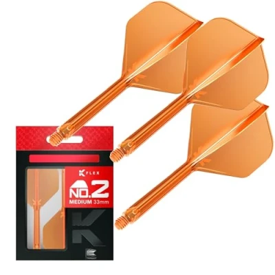 Imagen de Target Darts K Flex Integrated Dart Flight and Shaft, No.2 Naranja (Mediana) Lote de 3 No 2, Plumas y Caña para Dardos Kflex Precision Moulded 2 In 1 Accesorios Profesionales