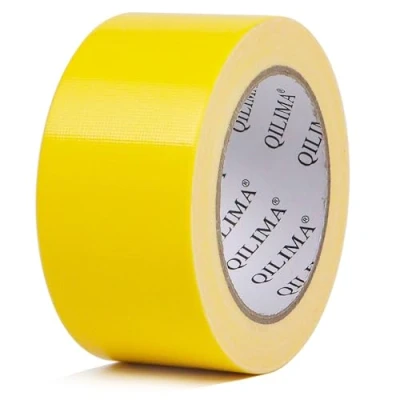 Imagen de QILIMA Cinta de Tela Reforzada, Impermeable, Durable Grado Profesional para Manualidades, Reparar, Fijar, Atar, Reforzar o Sellar, 50mm x 25.1m, amarillo