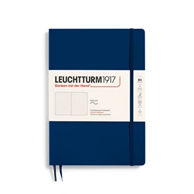 Imagen de LEUCHTTURM1917 349301 Libreta de notas Composition (B5) tapas blandas, 123 páginas numeradas, puntos, azul marino