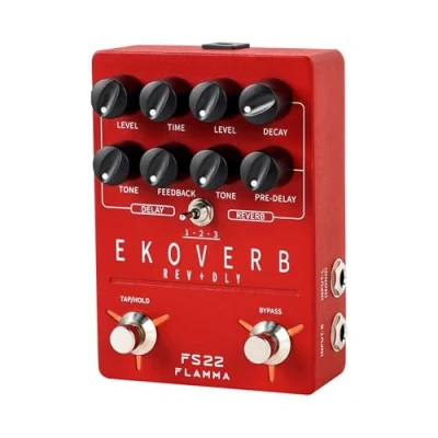 Imagen de FLAMMA FS22 pedal de efectos estéreo y reverberación combinado retardo reverberación, guitarra ambiental con 3 pares combinados, inverso, brillo,