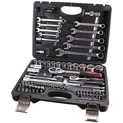 Imagen de SIXTOL TOOL SET 82 Juego de Gola en maletín trinquete 1/4&quot; y 1/2&quot; cierre metal