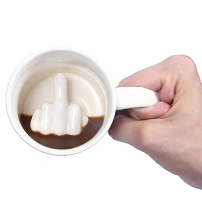 Imagen de Thumbs Up! Taza con Diseño Up Yours Mug, Color Blanco, 8 x 9,5 cm