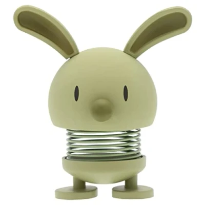 Imagen de Hoptimist Conejo de Pascua, decoración mesa linda para pequeños regalos Pascua adultos, primavera interior, 7,5 x 5,8 9 cm, verde oliva