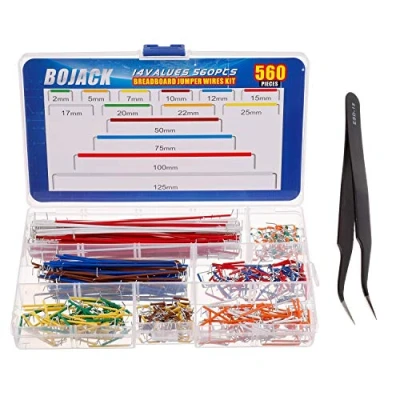Imagen de BOJACK 14 Vaules 560 pcs 2 125mm cables de línea conexión placa flexible sin soldadura Kit puente