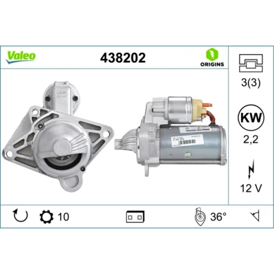 Imagen de VALEO 438202 Motor de arranque 12 2,2 10 NEW ORIGINAL PART RENAULT: TRAFIC 2 Kasten, MEGANE 2, LAGUNA NISSAN: Primastar Furgón norauto, oscaro,