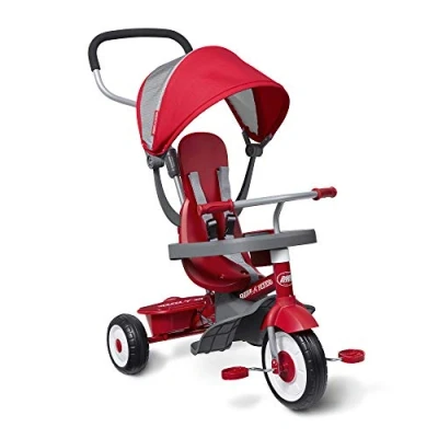 Imagen de Radio Flyer 4 in 1 Stroll &#039;N Trike, Red Toddler Tricycle for Ages 5 Years, Kids Stroller Trike