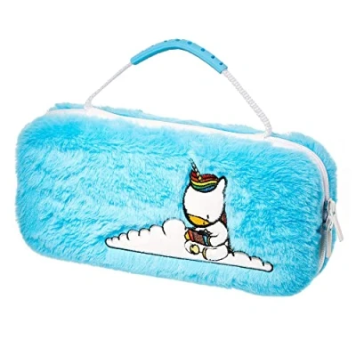 Imagen de Numskull Unicorn Fluffy Blue Hard Shell Travel Case for Nintendo Switch and OLED Model 2021 Console Fits 10 Games Accessories