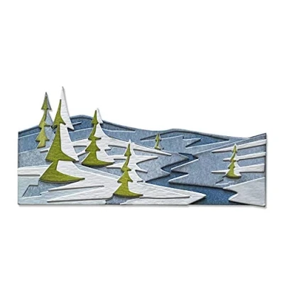 Imagen de Sizzix 664971 Thinlits Juego de Troqueles (6 Unidades), diseño Paisaje Nieve Cutting Dies, Snowscape, Colorice, Talla única