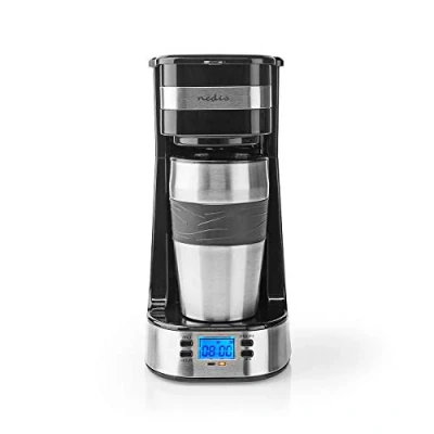 Imagen de Nedis Cafetera Filtro de café 0,4 l 1 tazas Temporizador encendido Negro/Plata