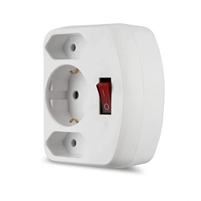 Imagen de Rev 3 fold Adapter With Switch White