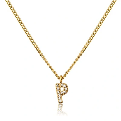 Imagen de GD GOOD.designs Cadena de letras oro para señoras I Collar chapado en 18 quilates con iniciales circonita acero inoxidable dorado