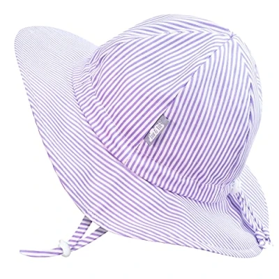 Imagen de Jan &amp; Jul Sombrero de Sol transpirante Hecho algodón para niñas Infantes (Talla: 2 5 Años, Rayas Moradas)